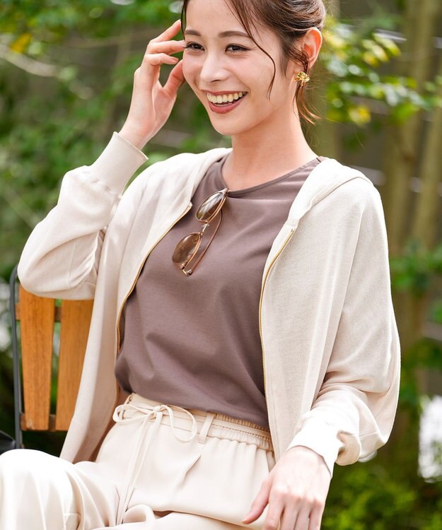 ANY SIS S ショート丈ドルマン５分袖 プルオーバー モカ