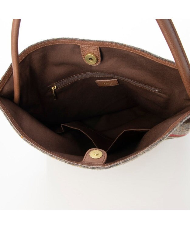 UNBILLION ペルケ perche / モバイルショルダー付きリサイクルウールトート ブラウン