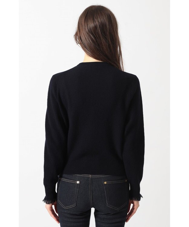 DAKS フリンジデザイン カーディガン ネイビー