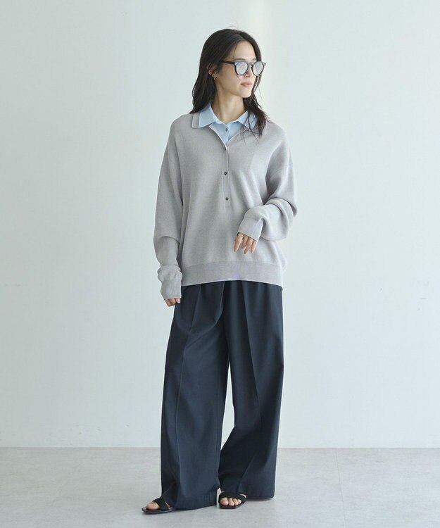 YECCA VECCA メタルホックワイドパンツ Light Beige