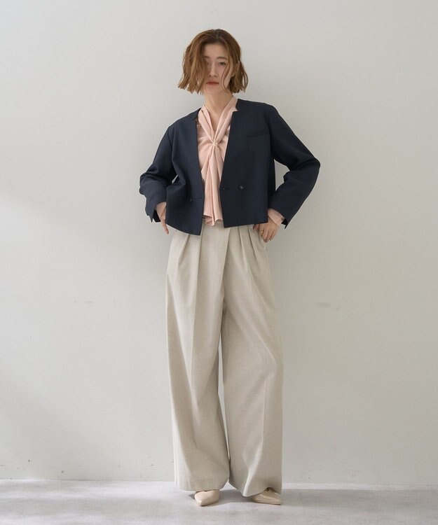 YECCA VECCA メタルホックワイドパンツ Light Beige