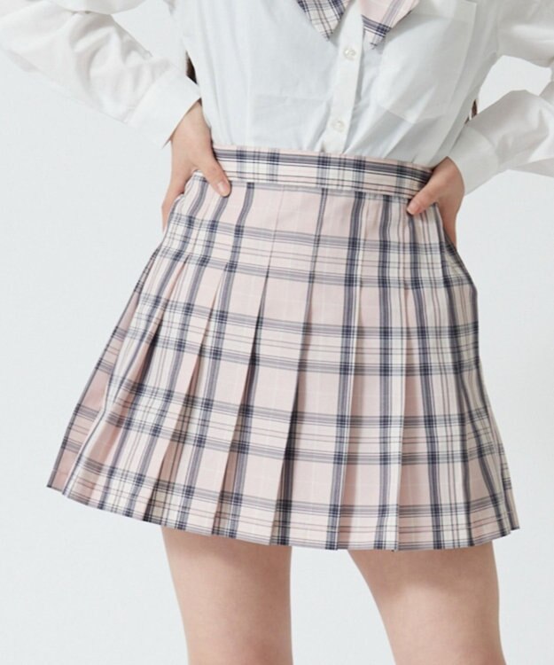 WEGO 【SCHOOLITEM】スクールプリーツスカート レッドチェック2
