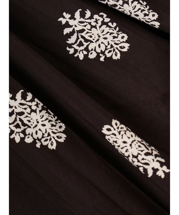 CRAFT STANDARD BOUTIQUE インド綿混フラワーモチーフワンピース Brown