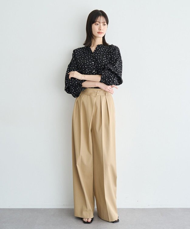 YECCA VECCA メタルホックワイドパンツ Light Beige