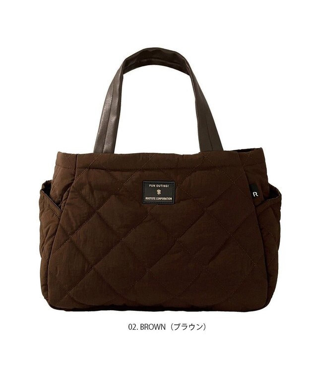 ROOTOTE 1332【仕切り+自立+撥水】LT.デリ.パルーティ.キルト-C 02：ブラウン