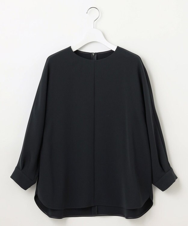 自由区 L 【17号サイズまで展開・カタログ掲載・セットアップ対応】トリアセダブルクロス ブラウス ネイビー