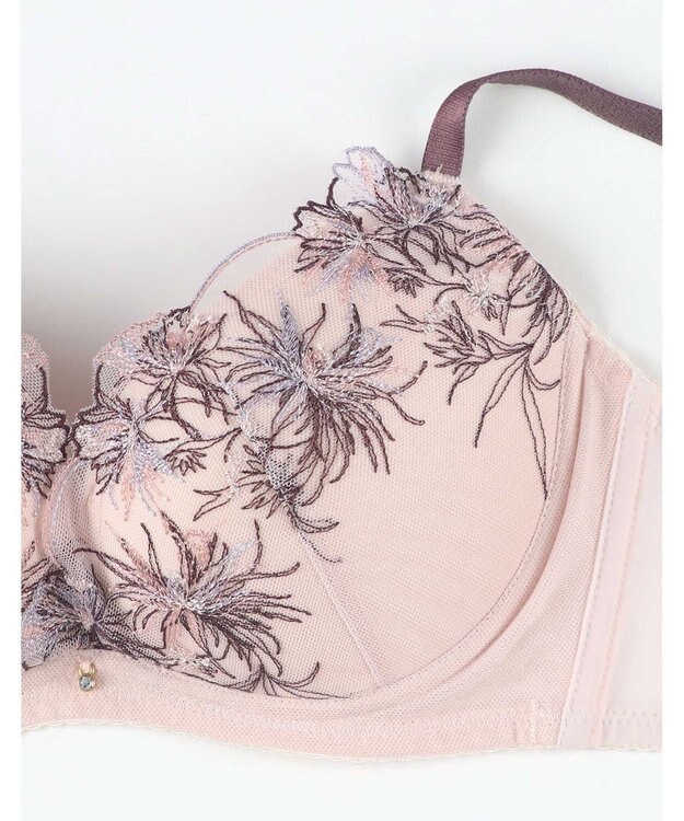 AMPHI ノンワイヤーブラ 谷間をメイク 脇高設計 A~Gカップまで対応 大きいサイズ 【BRAGENIC ブラジェニック 脇高細見えタイプ】 ブラジャー ブラ BMI353 アンフィ／ワコール ピンク系