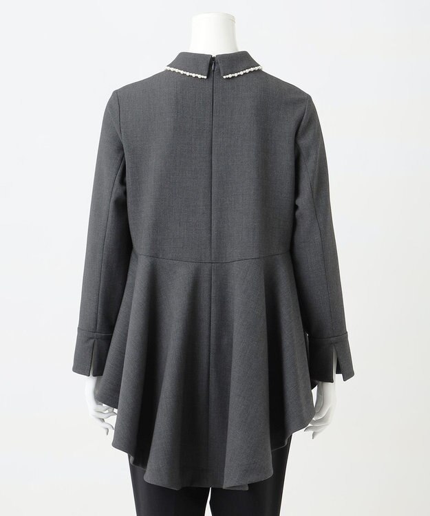 23区 【R(アール)】ダブルクロス パールカラーシャツブラウス グレー系