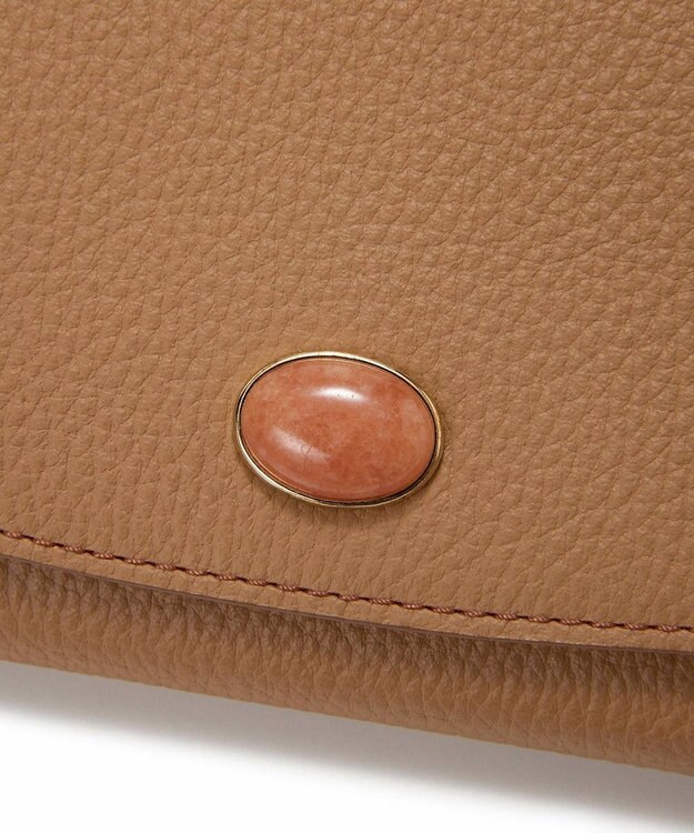 TOPKAPI 【TOPKAPI】gemdrops ジェムドロップ ミニエンボスレザー 天然石 長財布 キャメル