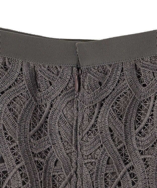 23区 【洗える】ジオメトリックレース Iライン スカート ブラウン系