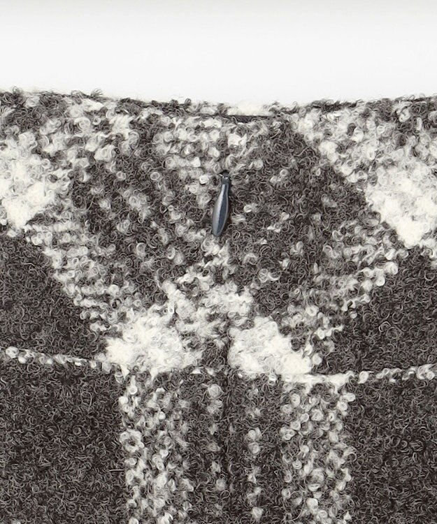 自由区 L BALLIループミルドチェック スカート グレー×オフ