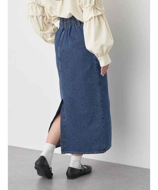 earth music&ecology ナローデニムスカート Medium Indigo