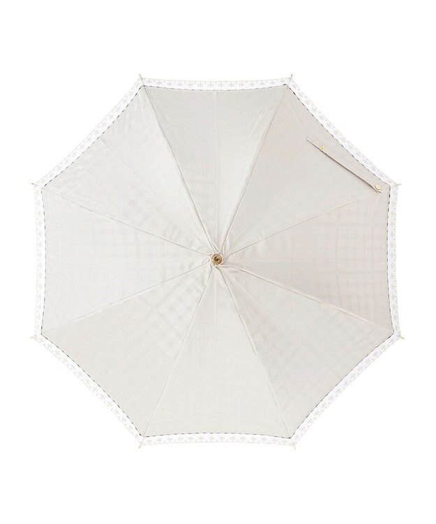 MOONBAT DAKS(ダックス) 晴雨兼用日傘 長傘 ハウスチェックジャカード×オーガンジーレース ベージュ