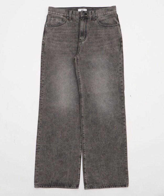 WEGO 【ウエスト調整可】ストレートデニムパンツ グレーその他