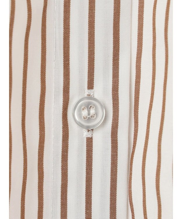 earth music&ecology ボウタイシャツワンピース Stripe Brown