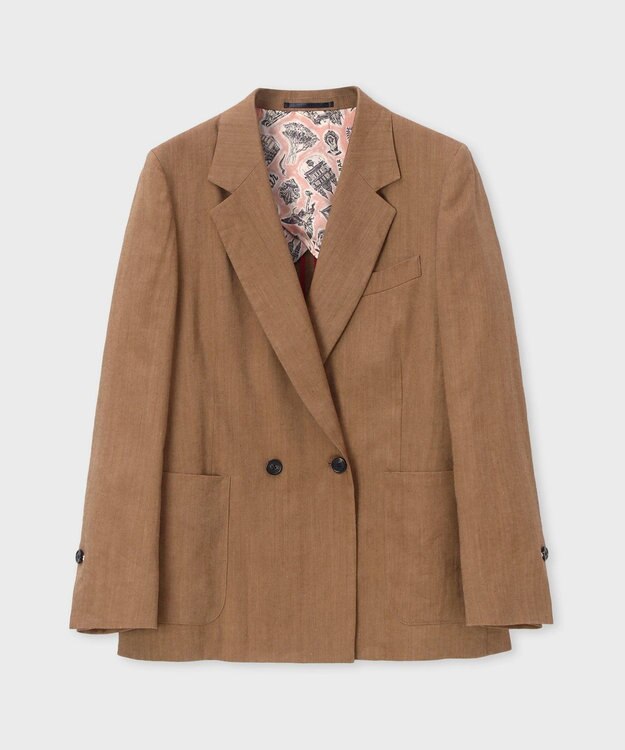Paul Smith レーヨンリネン ダブルジャケット キャメル