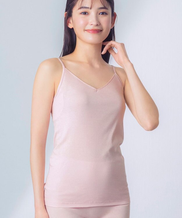Wing インナー 【綿の贅沢オーガニック】 オーガニックコットン混素材 薄くて軽い キャミソール EL1056 ウイング／ワコール ピンク