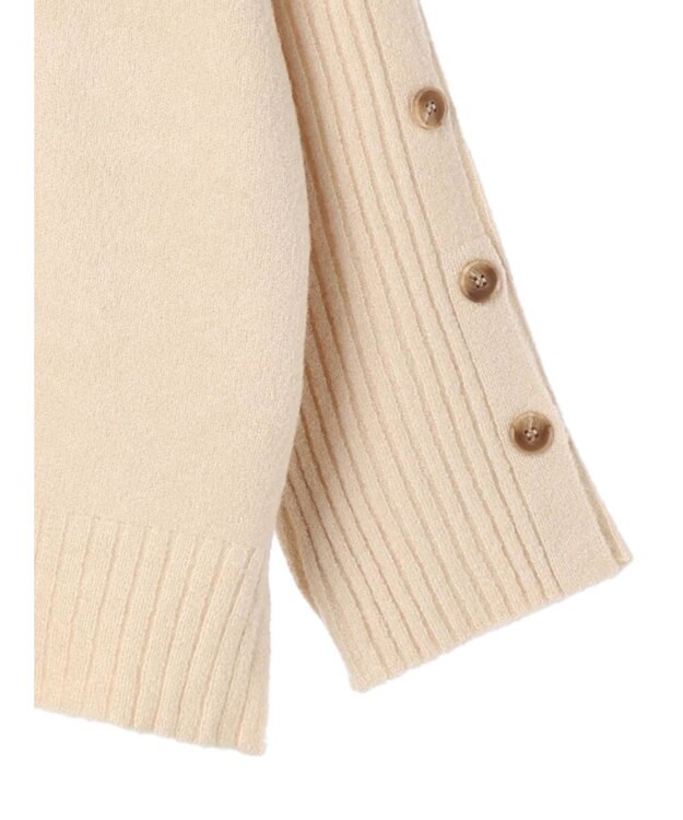 earth music&ecology 袖ボタンニットプルオーバー Ecru