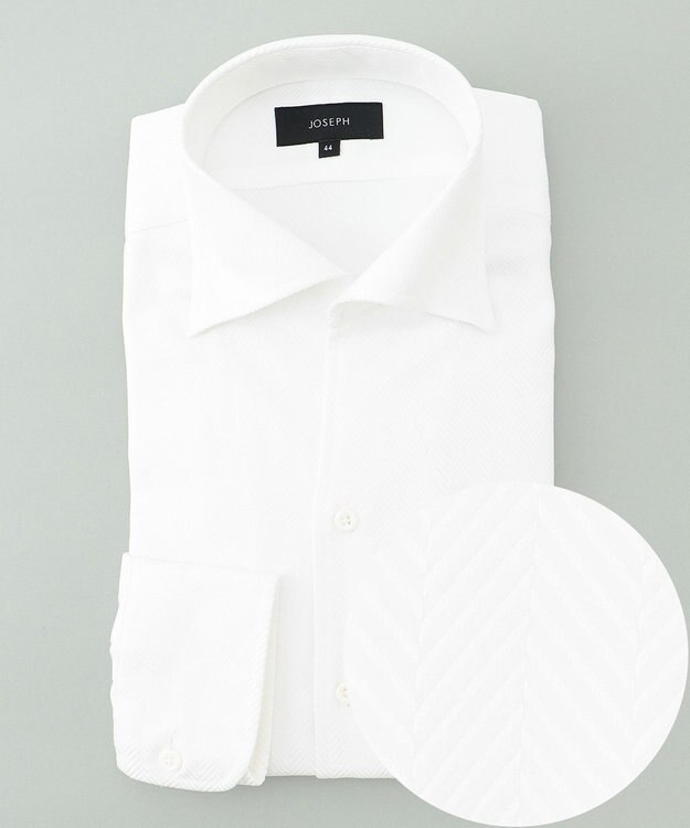 JOSEPH HOMME ツイルヘリンボンクレイジー　イタリアンカラー ホワイト系