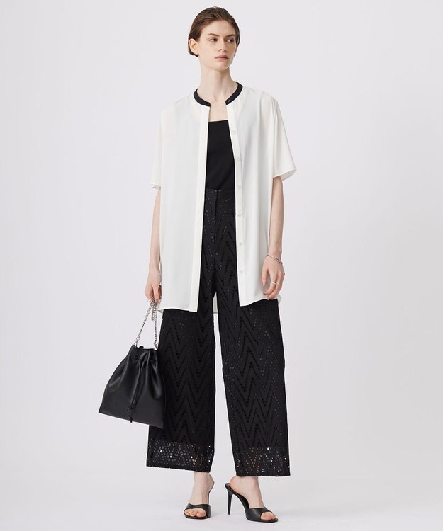 ICB 【新色追加・WEB限定カラーあり・洗える】ブロードステッチリブ タンクトップ ブラック系