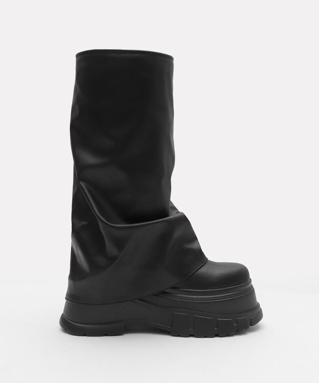 WEGO 厚底カバーロングブーツ ブラック
