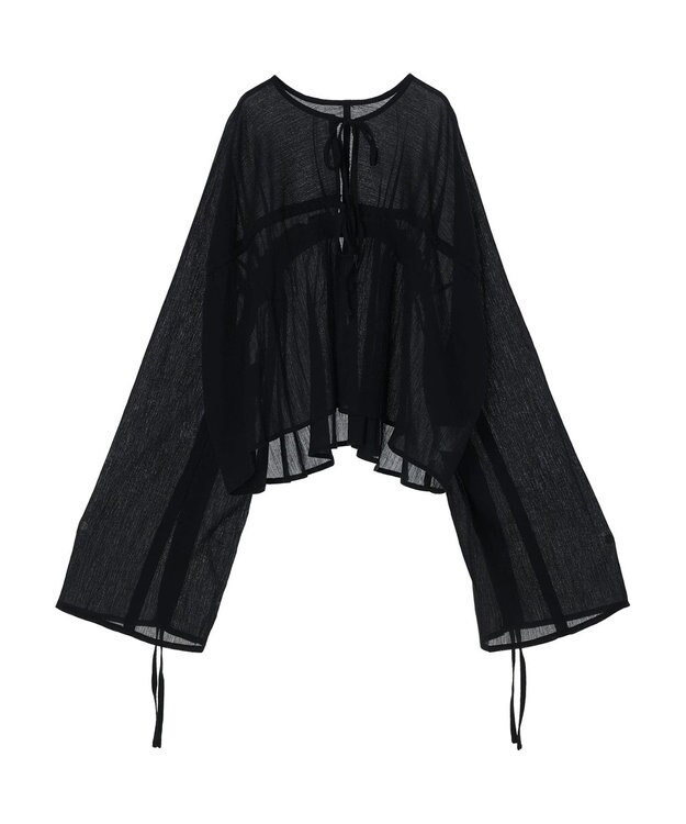 earth music&ecology ワッシャードロスト羽織りシャツ Black