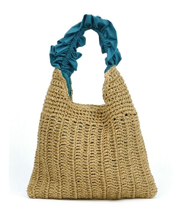 UNBILLION cachecache フリルワンハンドルペーパー手編みトート ブルー