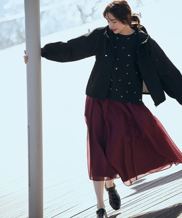 組曲 【WEB限定】ミニフラワーエンブロイダリー ブラウス ブラック系7