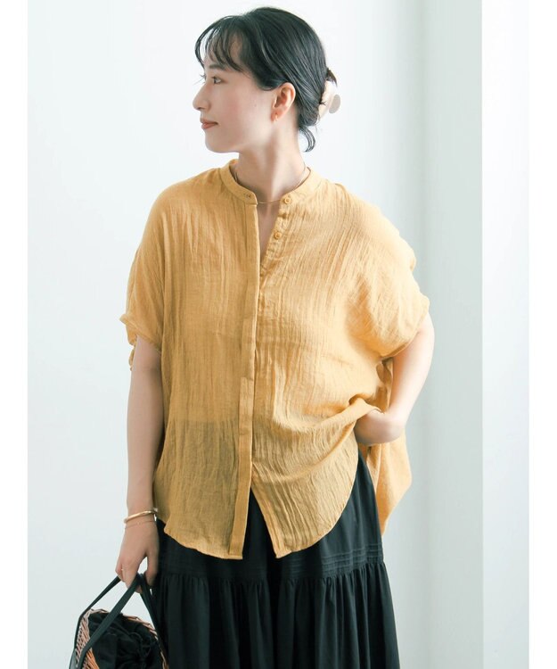 Te chichi 【7色展開】シャンブレーボイルドルマンシャツ マスタード