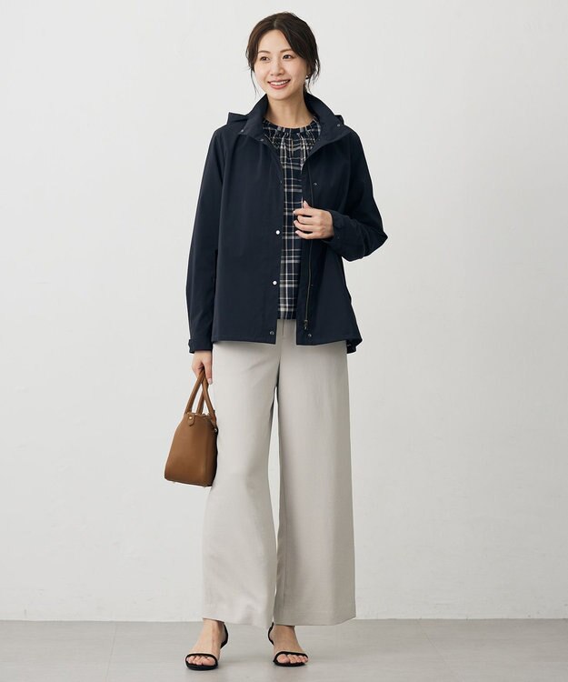 J.PRESS LADIES プロビスストライプ＆チェック カットソー ネイビーチェック系