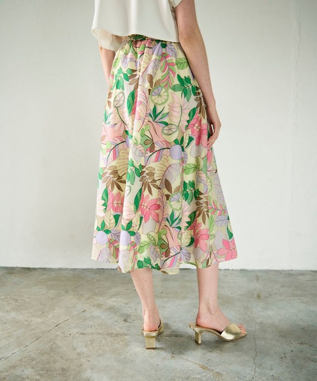 GRACE CONTINENTAL フルーツ刺繍フレアスカート イエロー