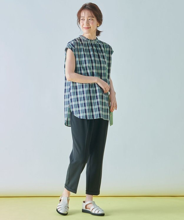 ANY 【UVケア/接触冷感/ウエストゴム】イージーケア美脚パンツⅡ ブラック