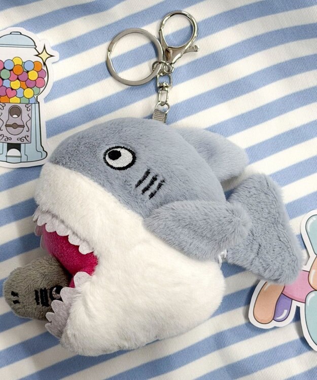 WEGO ふりふりシャークぬいぐるみキーホルダー グレーその他