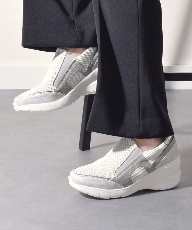 Bridget Birkin 【Round About】ヒールアップスリッポンスニーカー シルバーコンビ