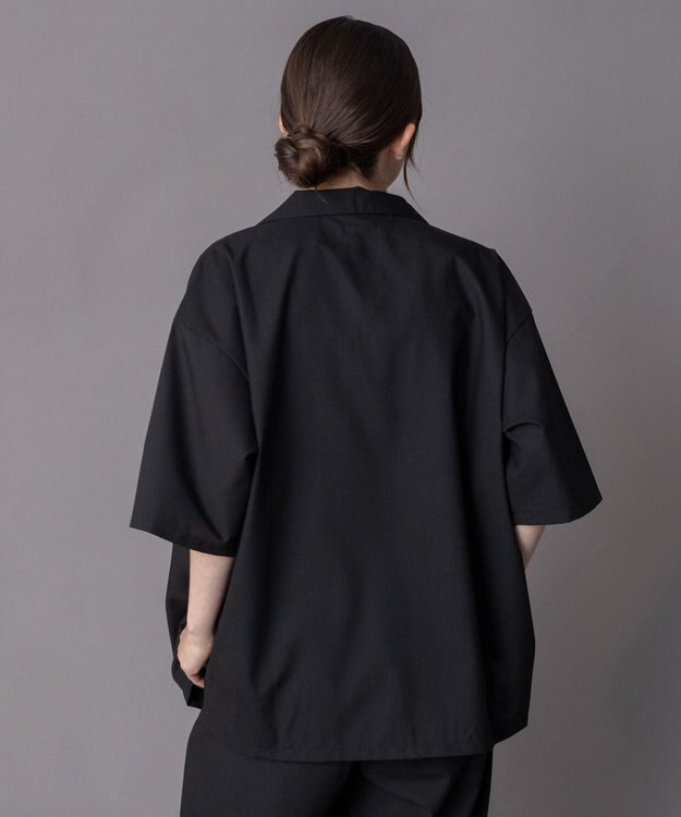 WEGO 【ユニセックス着用ITEM/SMLサイズ展開】 TRオープンカラーシャツ（SS） ブラック