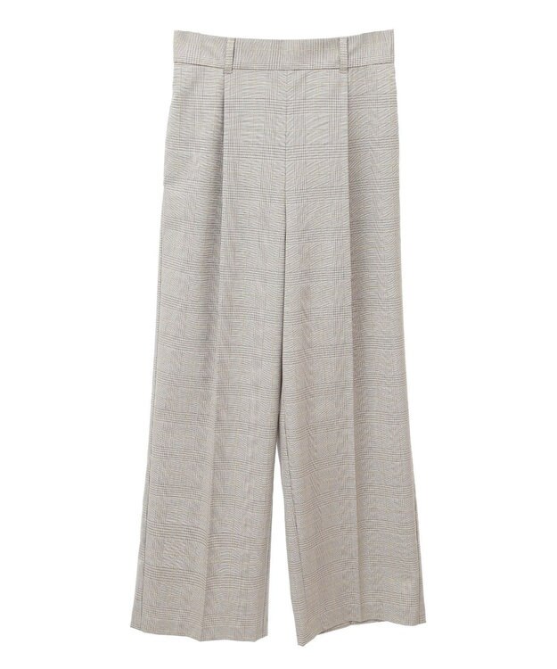 Green Parks あったかきれシル柄　ワイドストレートパンツ Glen Check