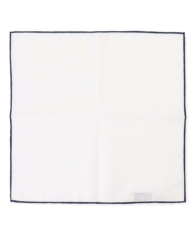 J.PRESS MEN 無地ヘムプリントリネン チーフ ネイビー系