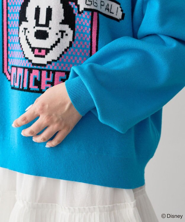 Green Parks ミッキー＆フレンズ／ジャガードニットプルオーバー Blue