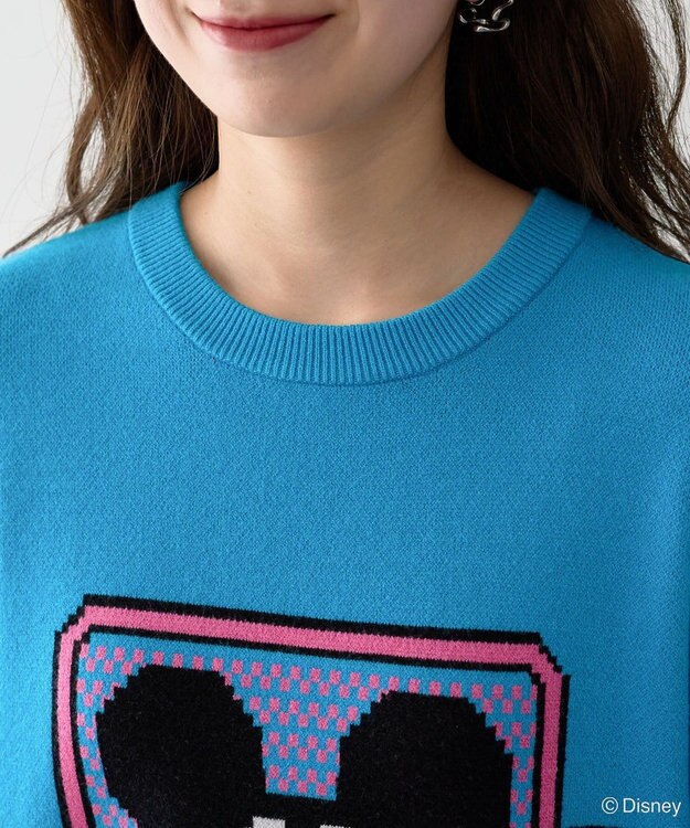 Green Parks ミッキー＆フレンズ／ジャガードニットプルオーバー Blue