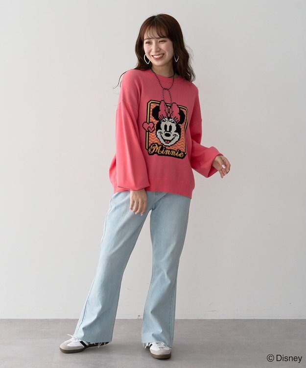 Green Parks ミッキー＆フレンズ／ジャガードニットプルオーバー Pink