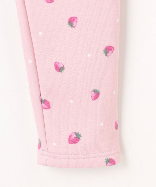 ANY KIDS 7days 裏シャギー 総柄ガーリーパンツ ピンクベージュ×イチゴ