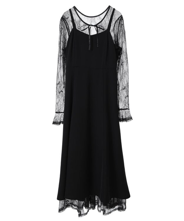 earth music&ecology SET2点レースワンピース＋キャミワンピース ブラック