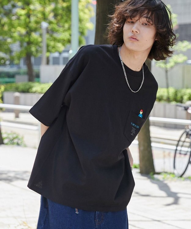 WEGO 【ユニセックス着用ITEM/手洗い可/MLサイズ】CITY　BOYS　ポケットT（S） ブラック