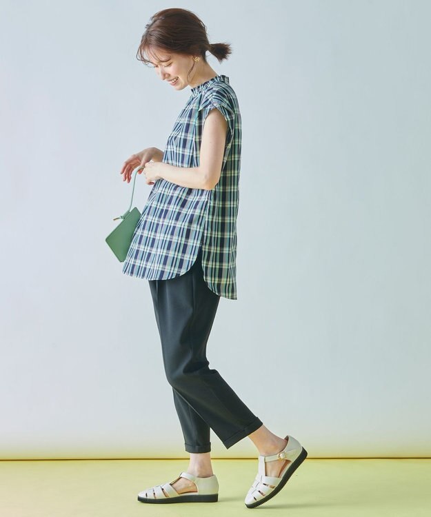 ANY 【UVケア/接触冷感/ウエストゴム】イージーケア美脚パンツⅡ ブラック