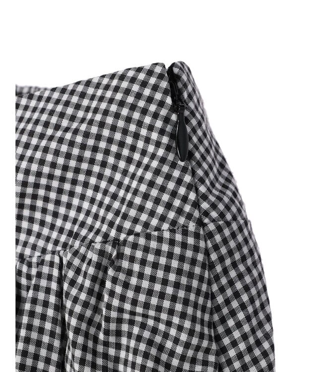 earth music&ecology ギャザーフレアスカート Gingham Check