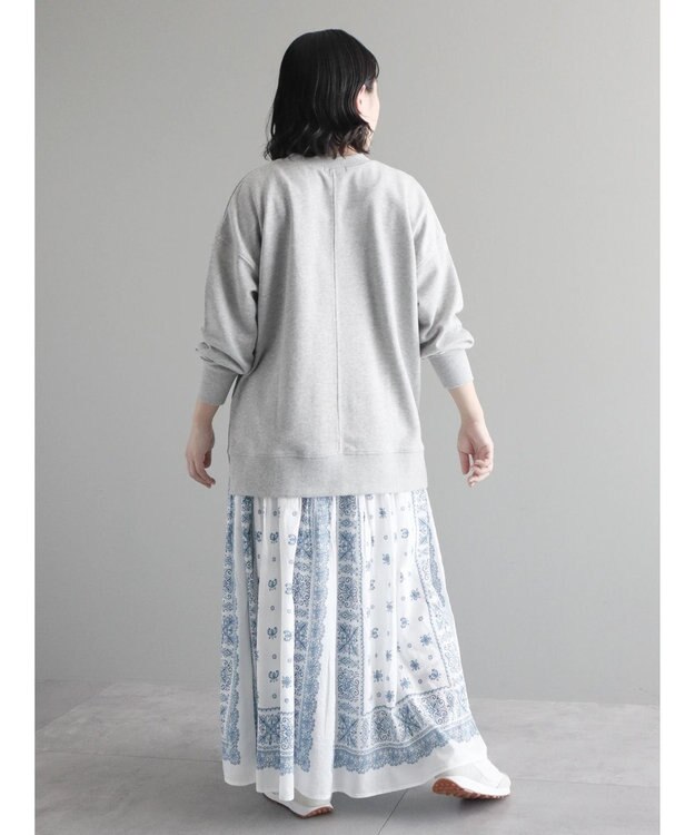 CRAFT STANDARD BOUTIQUE パネル柄マキシギャザースカート Blue