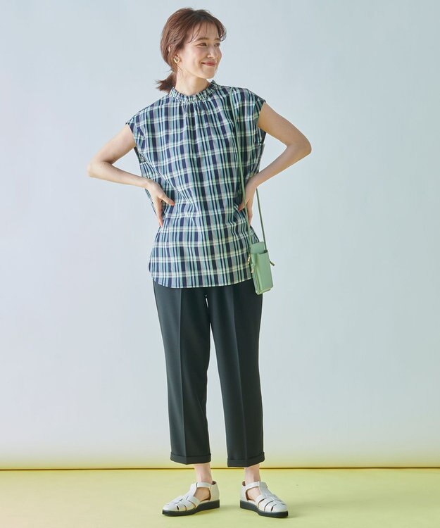 ANY 【UVケア/接触冷感/ウエストゴム】イージーケア美脚パンツⅡ ブラック