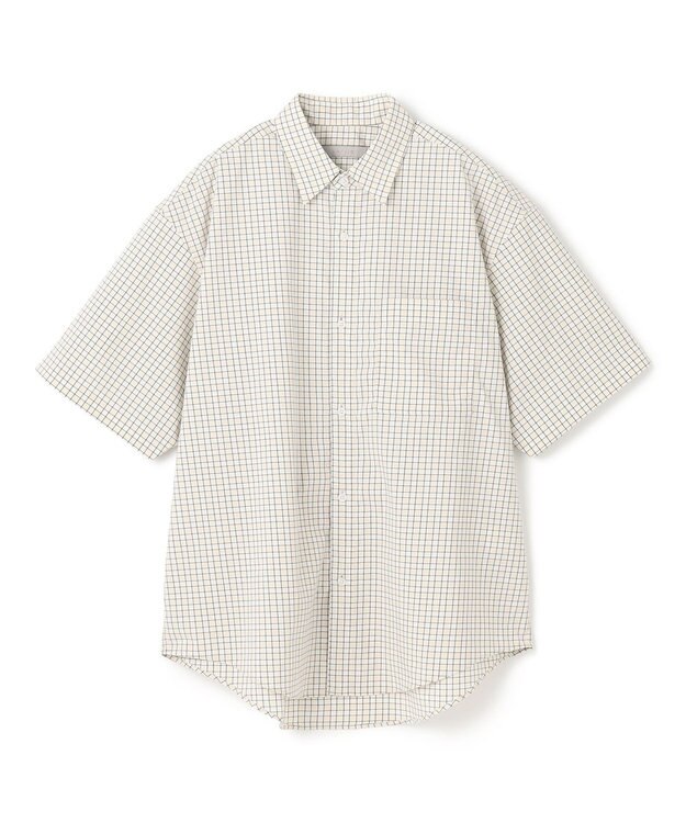 UNFILO MENS コットンライク 半袖シャツ【ギフトにもおすすめ】 ベージュチェック