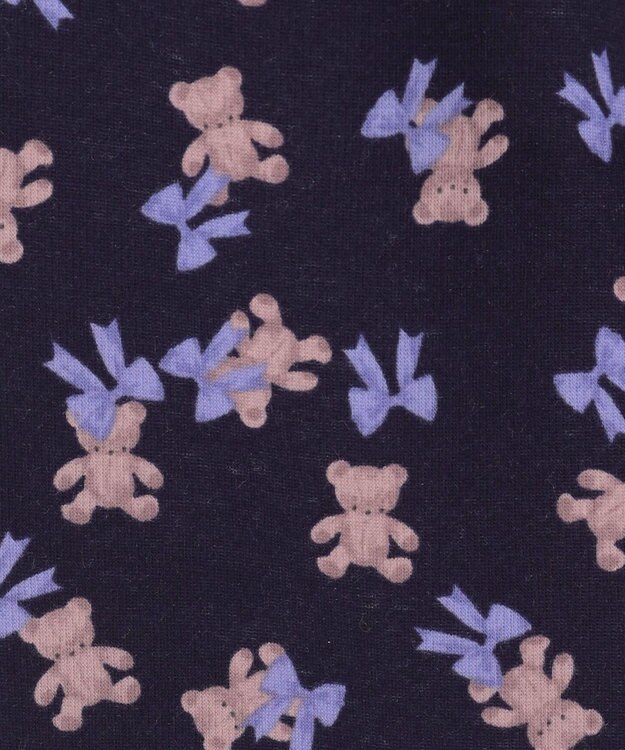 ANY KIDS 7days 裏シャギー 総柄ガーリーパンツ ネイビー×クマ