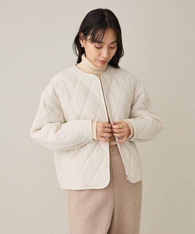 CRAFT STANDARD BOUTIQUE キルティングパイピングブルゾン Ivory